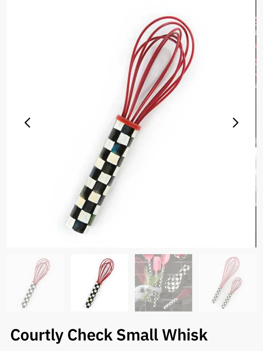 Mackenzie Childs large red Silicone Whisk